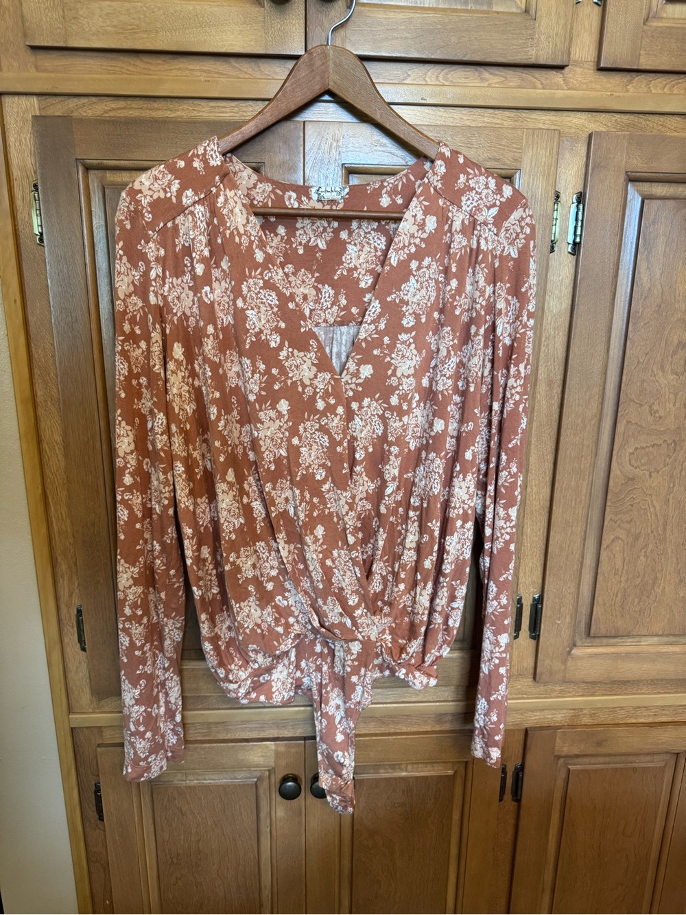 Free People Long Sleeve Bodysuit - Rust